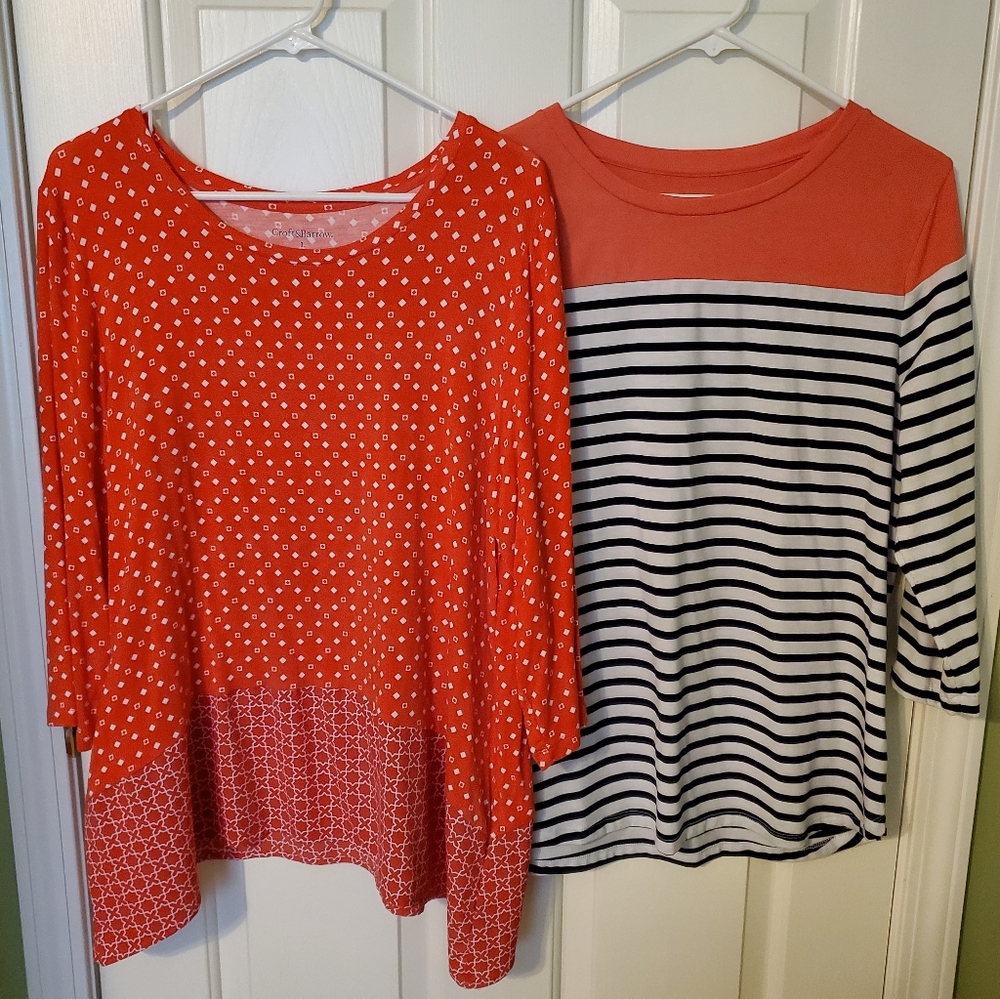 Lot of 2 size large blouses by Croft & Barrow